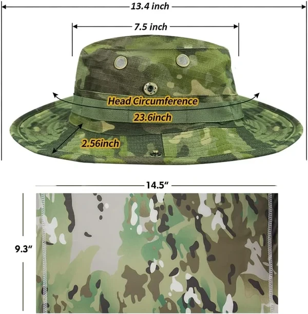 Conjunto de gorro boonie con mascarilla y polaina refrescante para el cuello
