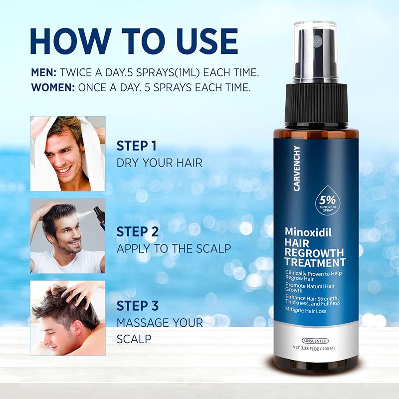 Líquido espesante para el crecimiento del cabello en hombres y mujeres