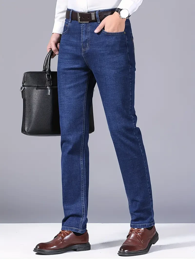 Vaqueros elásticos premium para hombre: comodidad flexible para jornadas laborales semiformales - Estilo de temporada para otoño-invierno