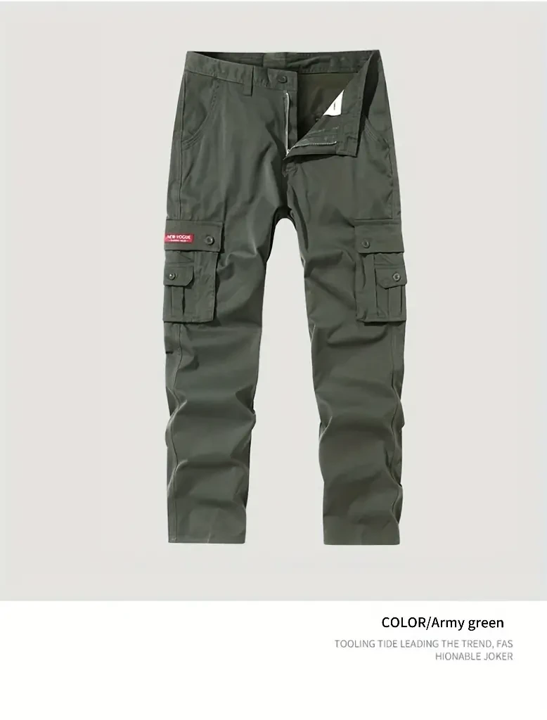Pantalones cargo resistentes para hombre - Diseño multibolsillos utilitario - Ajuste cómodo para trabajo al aire libre, senderismo y pesca