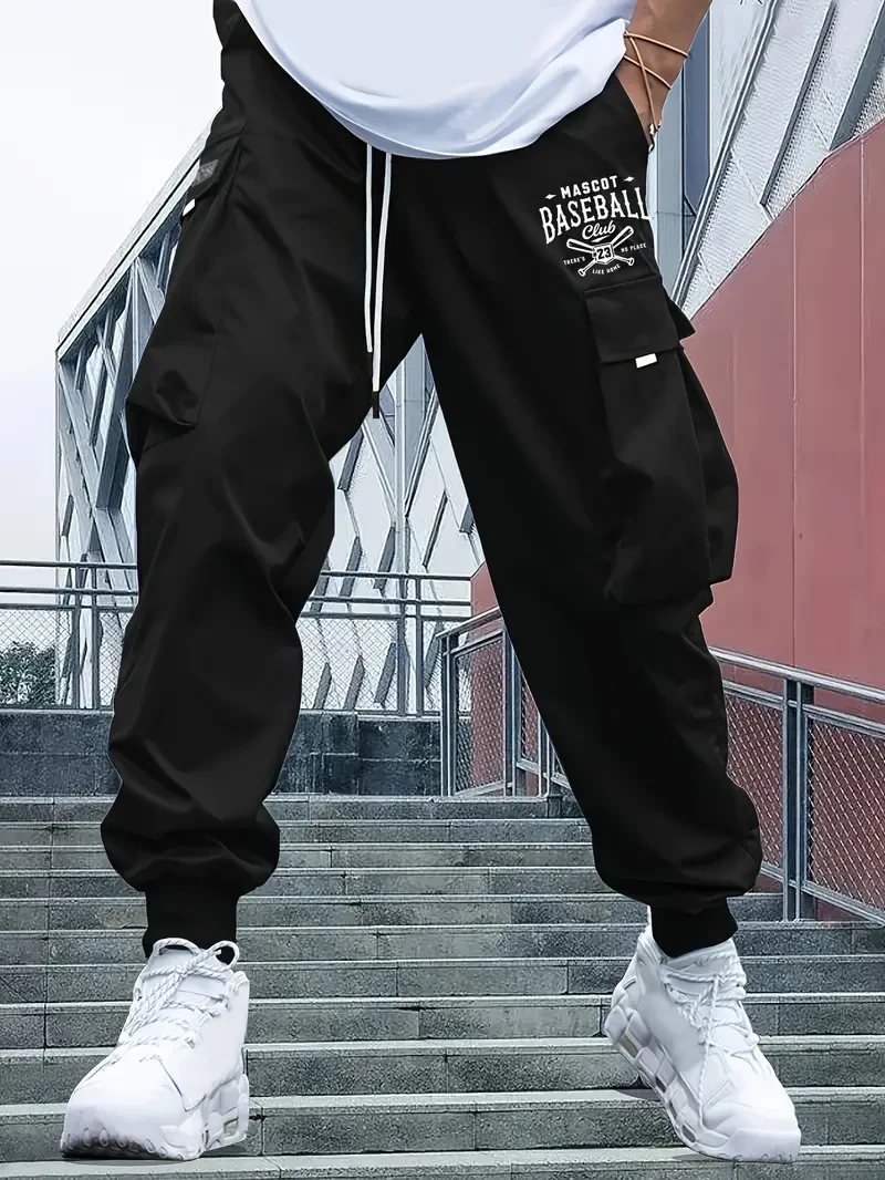 Pantalones cargo para hombre: pantalones deportivos casuales con cordón, modernos, con múltiples bolsillos, cintura ajustable, corte holgado y tejido transpirable. Perfectos para deportes al aire libre, senderismo, acampada y uso diario.