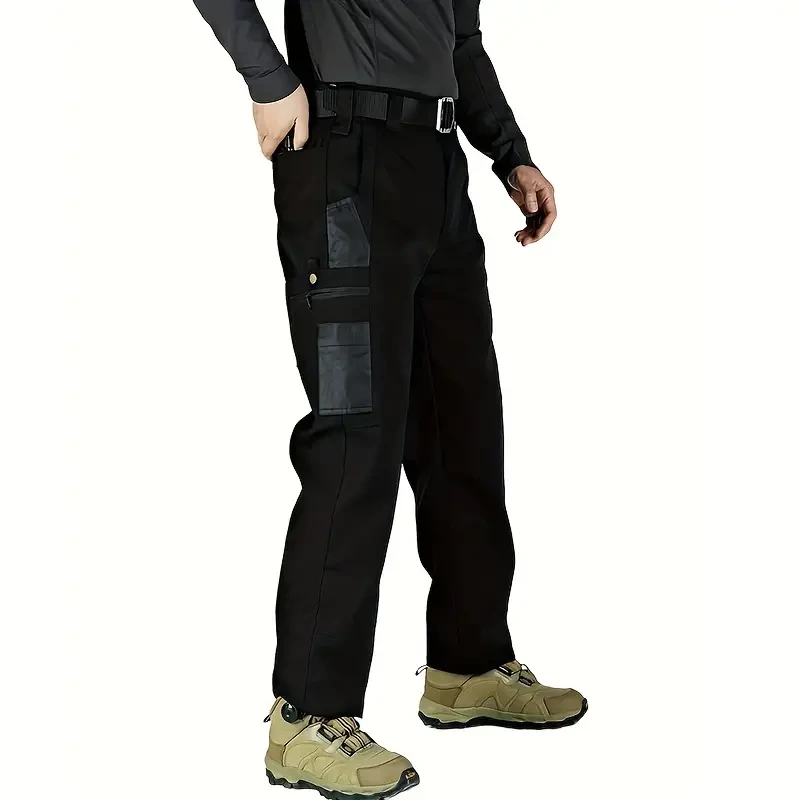 Pantalones cargo rectos para hombre con múltiples bolsillos, holgados e informales, para actividades al aire libre, ideales para senderismo y pesca.