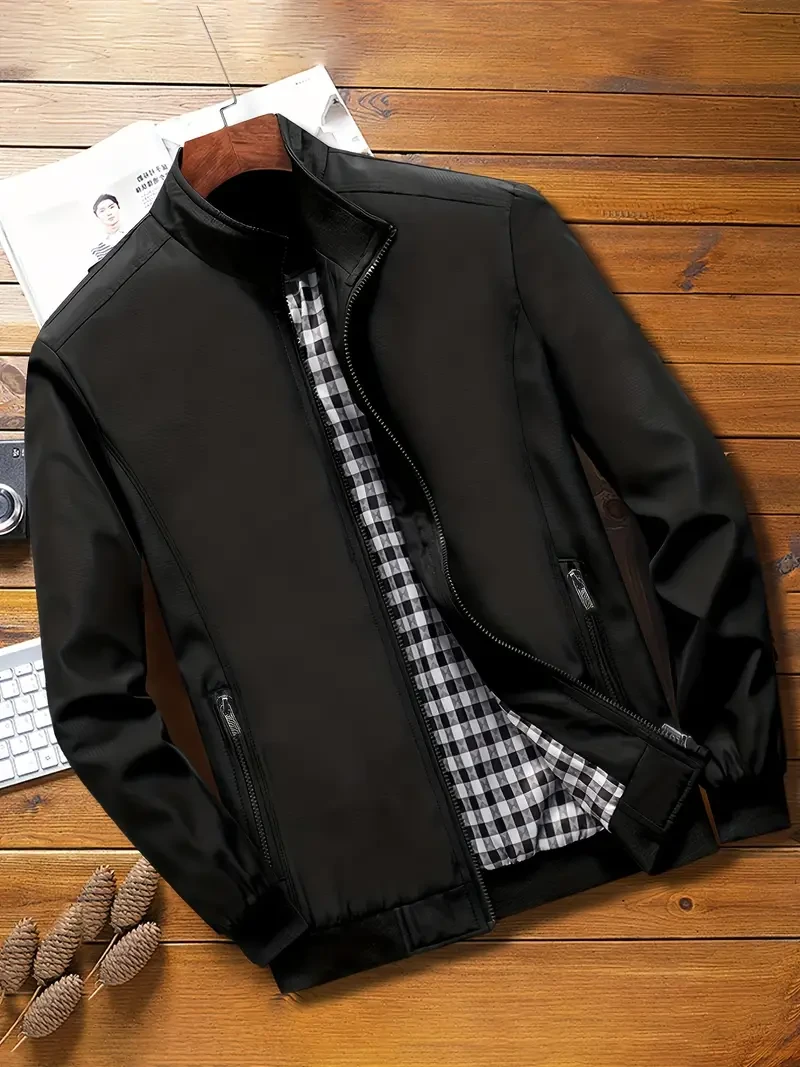 Chaqueta para hombre, abrigos funcionales con cremallera, ropa de exterior para hombre