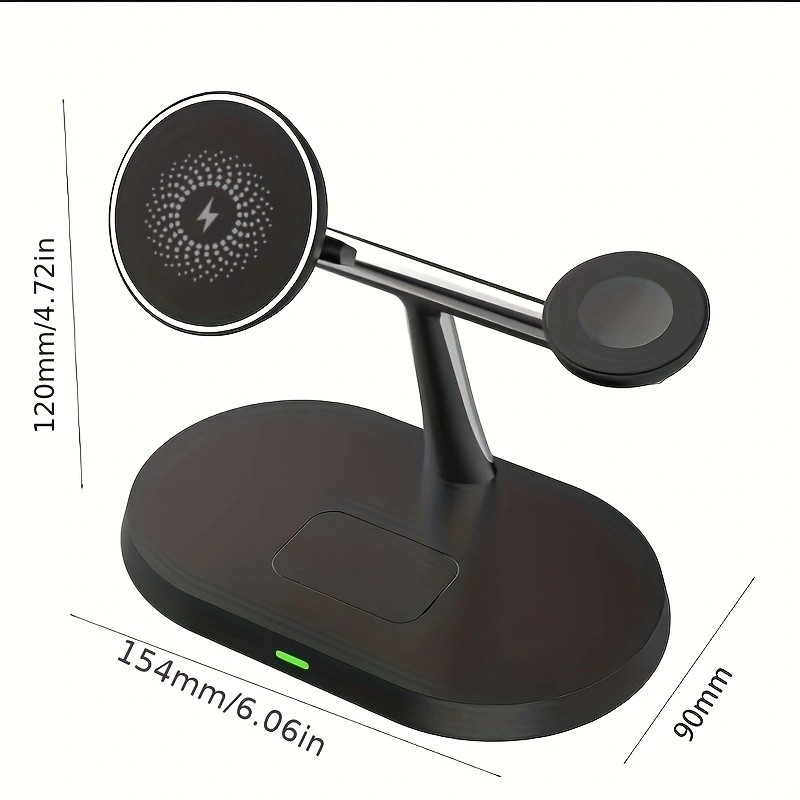 Cargador inalámbrico magnético 3 en 1: estación de carga rápida para iPhone, Apple Watch y AirPods