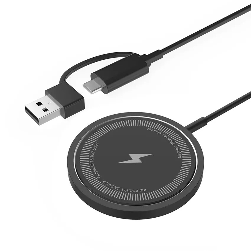 Cargador inalámbrico magnético de 20 W para iPhone 15, 14, 13, 12 Pro Max - Cable de carga rápida USB tipo C para teléfono, accesorios