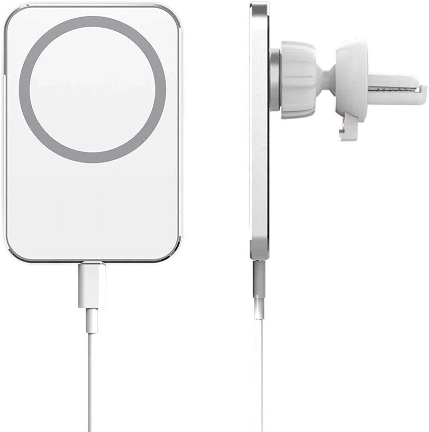 Cargador inalámbrico magnético para coche de 100 W - Soporte para teléfono con ventilación para iPhone 15, 14, 13 y 12 Pro Max