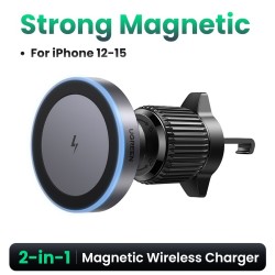 Soporte magnético para teléfono de coche UGREEN con cargador inalámbrico para iPhone 15, 14 y 13 Pro Max