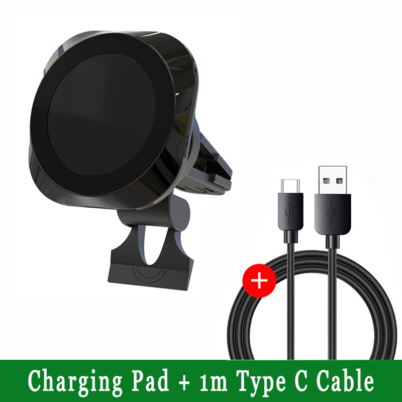 Cargador inalámbrico magnético para coche de 30 W con soporte para rejilla de ventilación - Soporte de carga rápida para iPhone 12, 13, 14, 15 Pro Max Mini