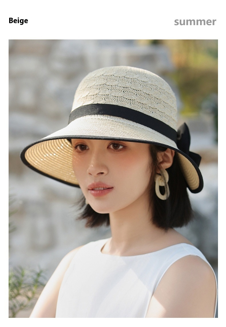 Sombrero para el sol japonés elegante con lazo de cinta