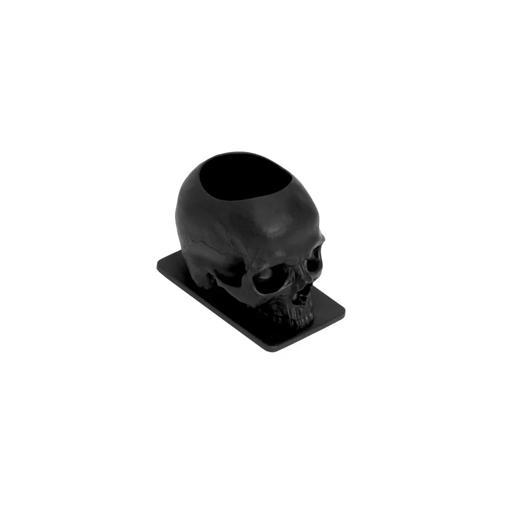 Skull Shaped Disposable Tattoo Ink Cups With Base – Black