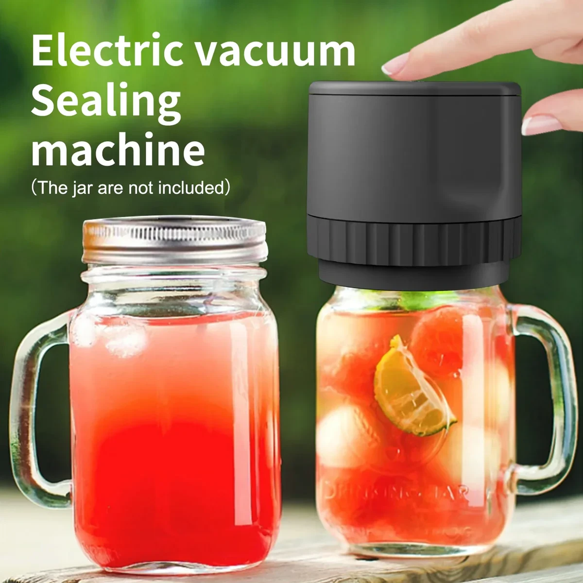 Kit de sellado al vacío eléctrico para tarros Mason. Sellador automático inalámbrico para almacenamiento y fermentación de alimentos con tapas para tarros Mason.