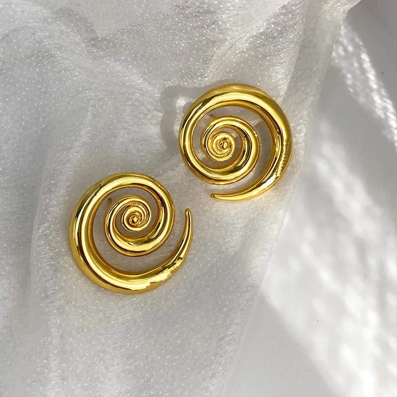 Pendientes de oro de 18 quilates con rotación geométrica