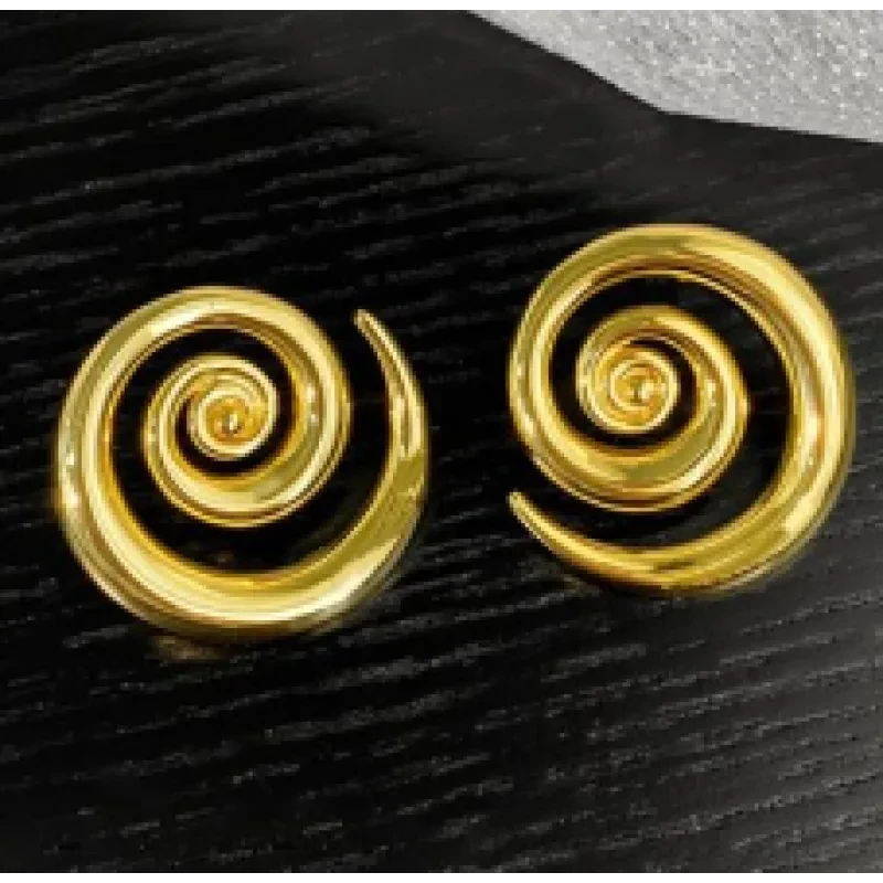 Pendientes de oro de 18 quilates con rotación geométrica