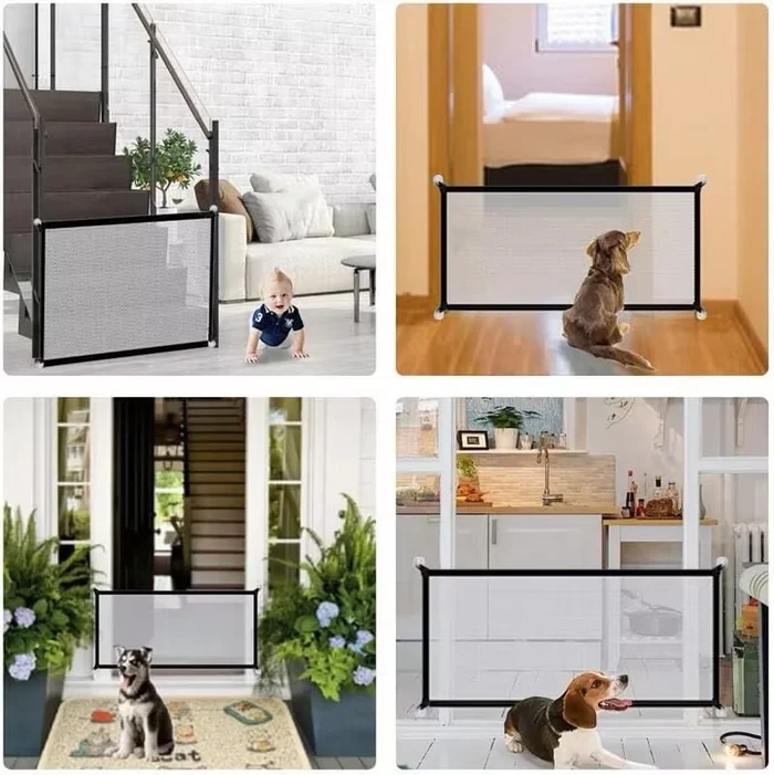 Protector de puerta portátil para niños y mascotas