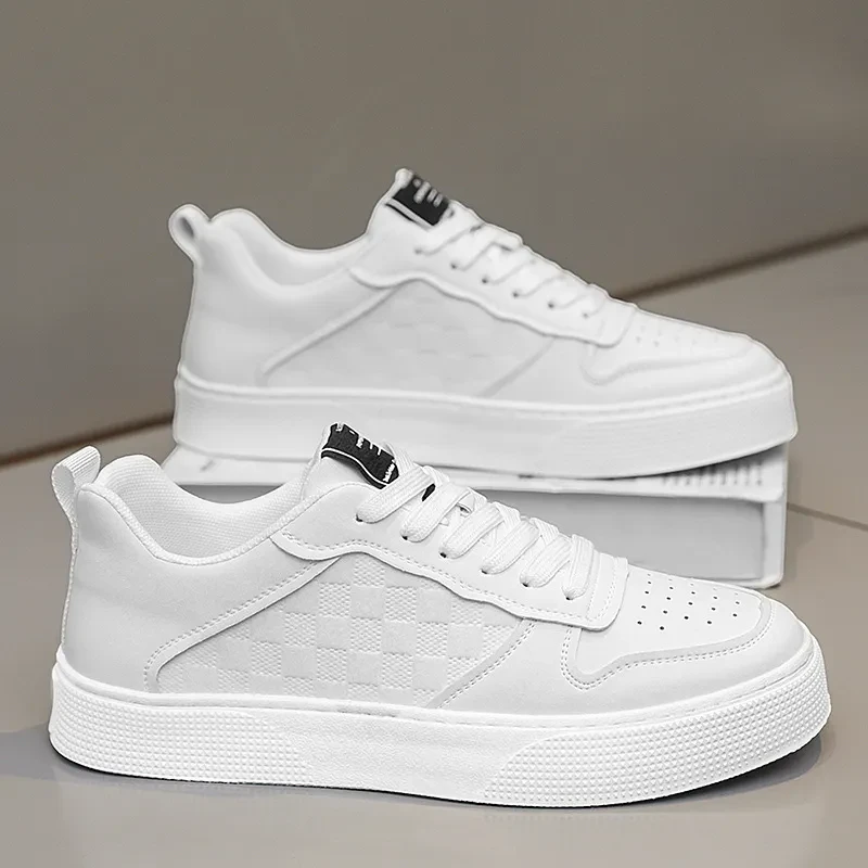Zapatillas informales con cordones a cuadros para hombre