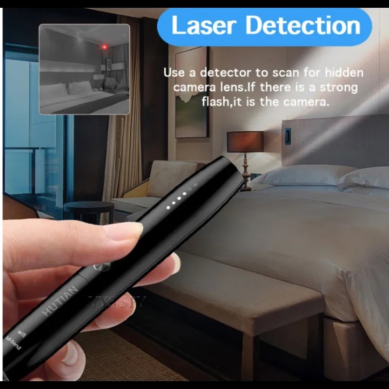 Detector de dispositivos espía: rastreador GPS, localizador de tarjetas GSM, cámara oculta y detector de escuchas telefónicas.
