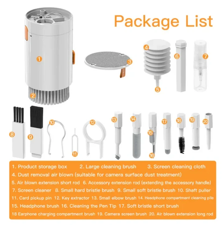 Kit de cepillos multifunción 20 en 1