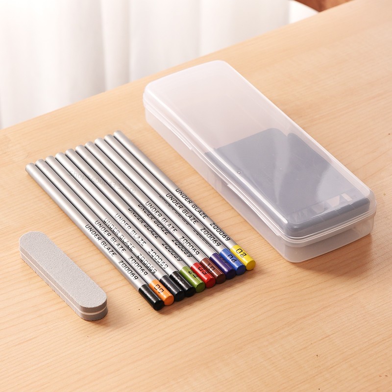 Juego de 10 cajas de lápices de colores para cerámica, para pintar a mano con tiza y esmalte, herramientas para colorear y pintar cerámica.