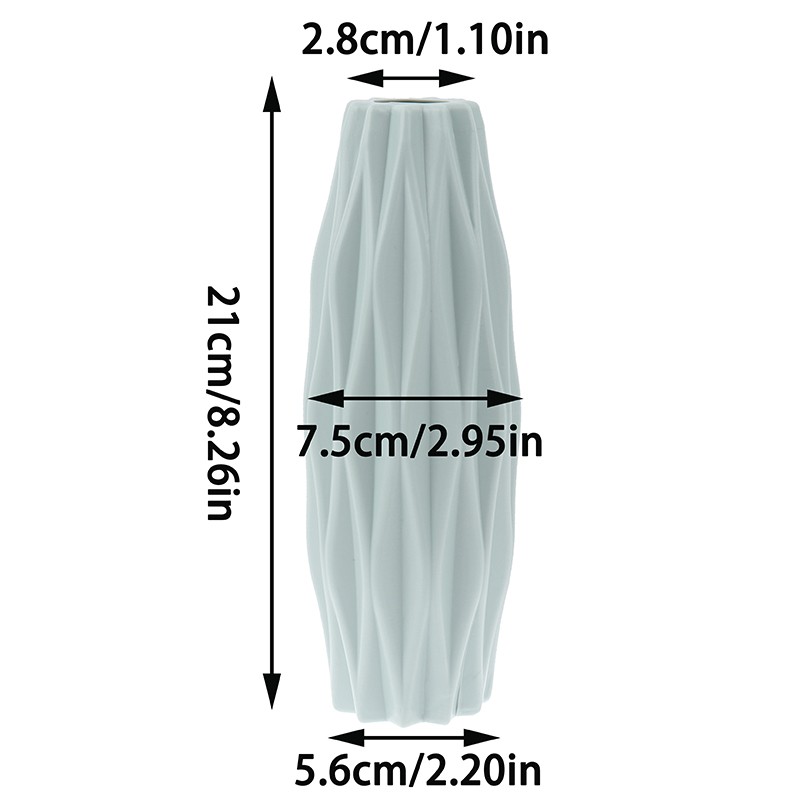 1 florero de cerámica blanca de imitación - Elegante maceta de plástico para decorar el hogar y crear arreglos florales en la sala de estar.