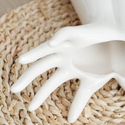Jarrón de cerámica de estilo nórdico: moderno y creativo jarrón con arreglos florales para decoración del hogar, la oficina, el escritorio y la sala de estar.