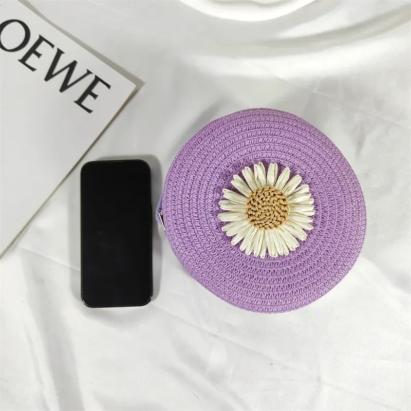 Bolso de paja sencillo personalizado para mujer