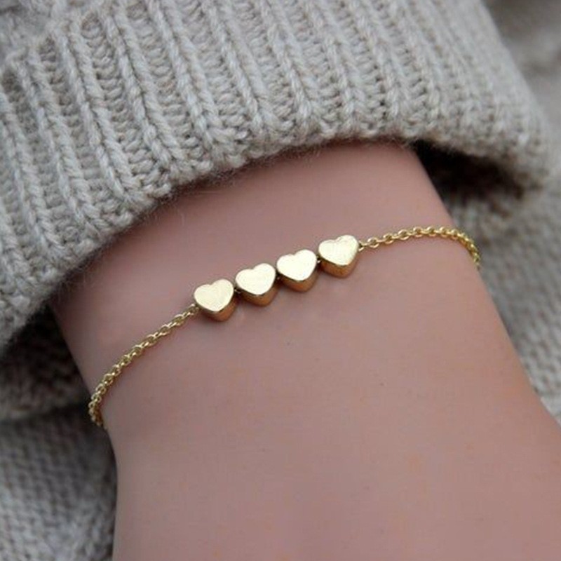 Exquisita pulsera de corazón de moda coreana para mujer