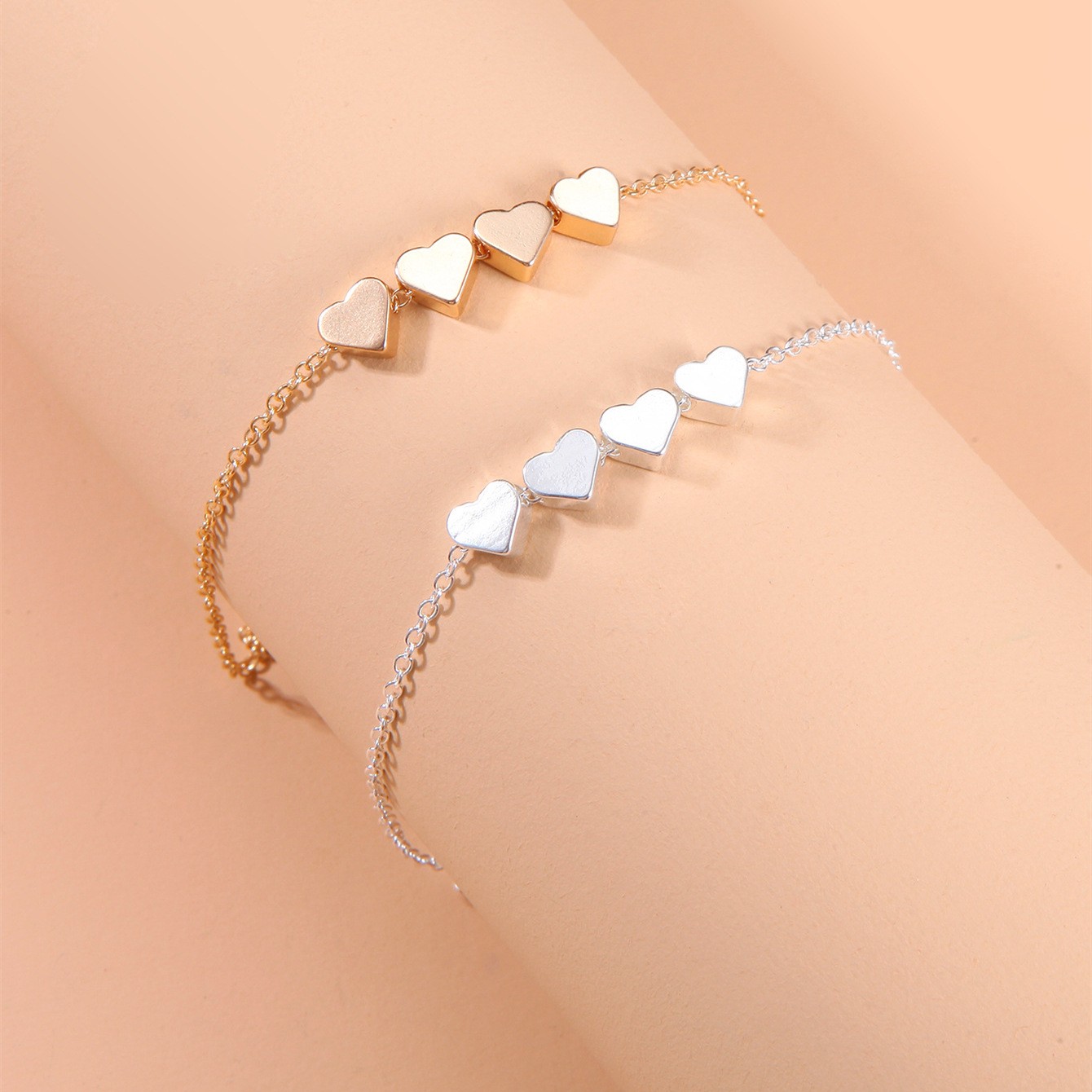 Exquisita pulsera de corazón de moda coreana para mujer