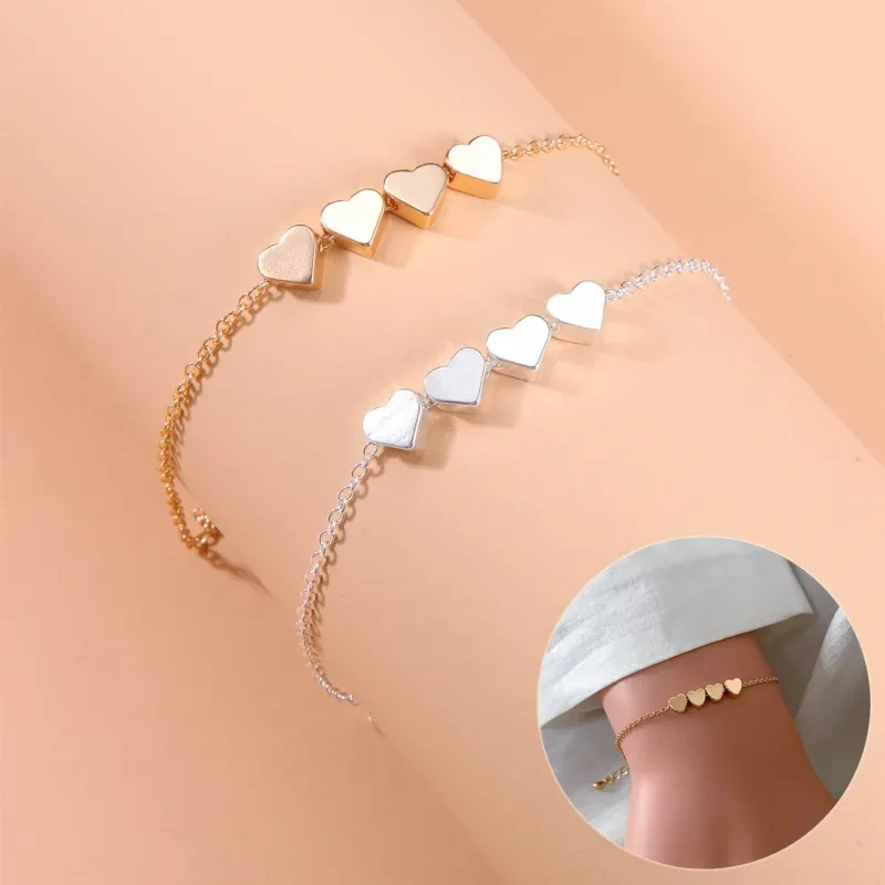 Exquisita pulsera de corazón de moda coreana para mujer
