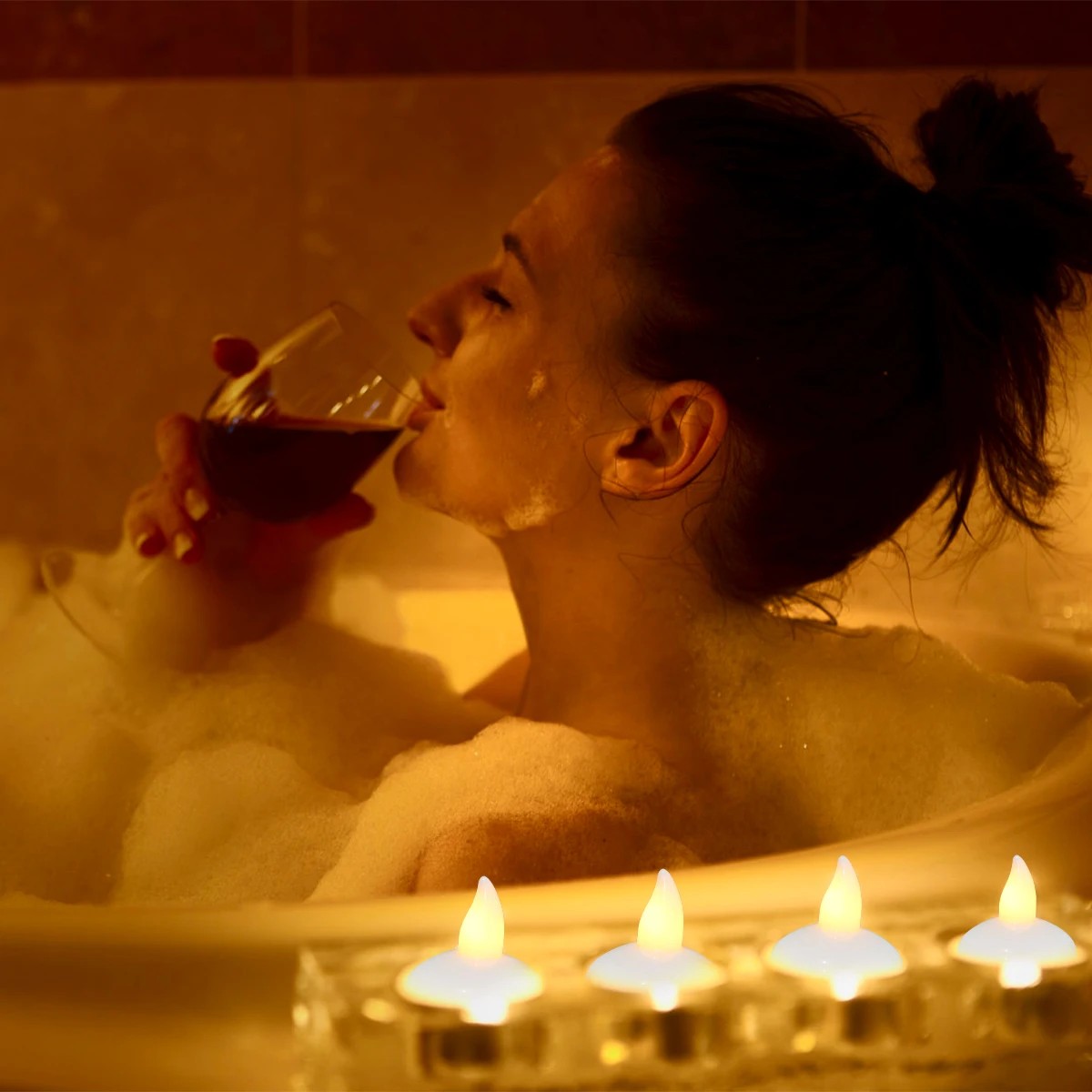 12 velas LED parpadeantes sin llama - Velas flotantes impermeables