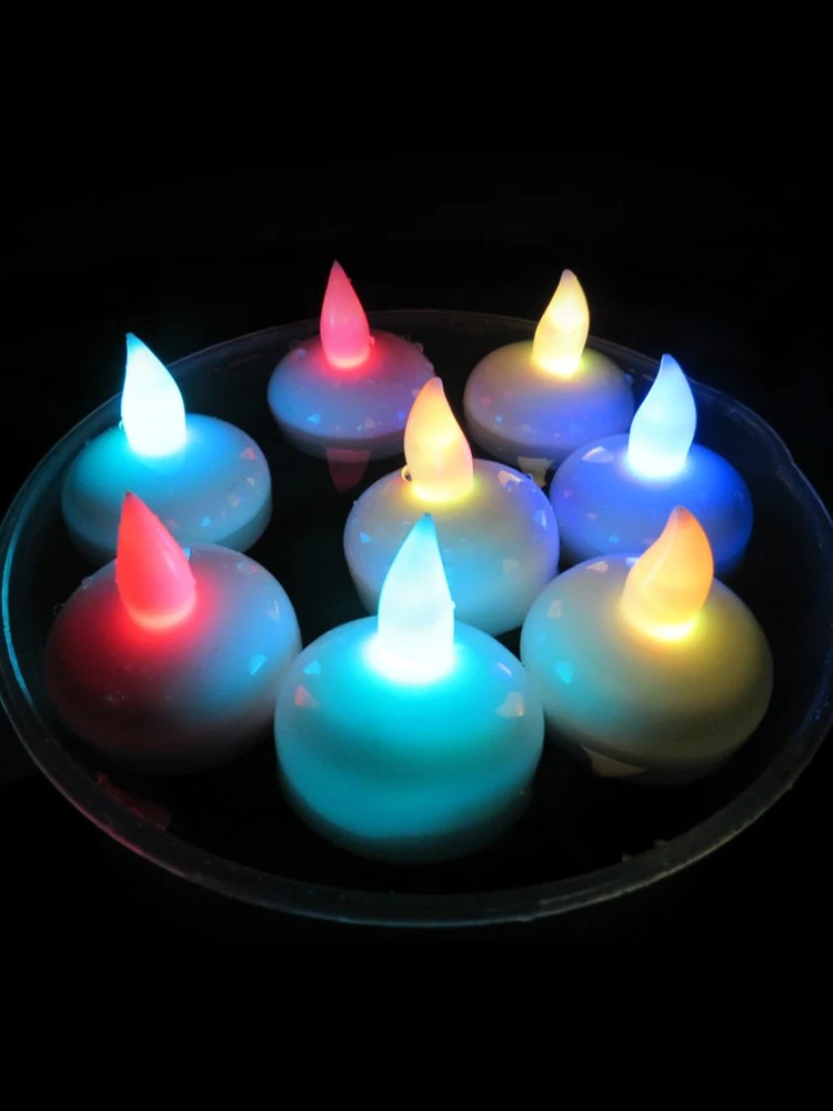 12 velas LED parpadeantes sin llama - Velas flotantes impermeables
