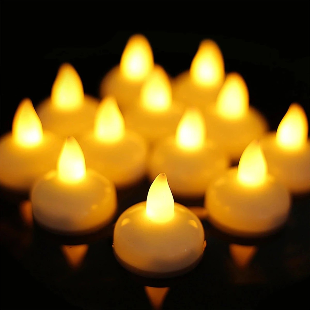 12 velas LED parpadeantes sin llama - Velas flotantes impermeables