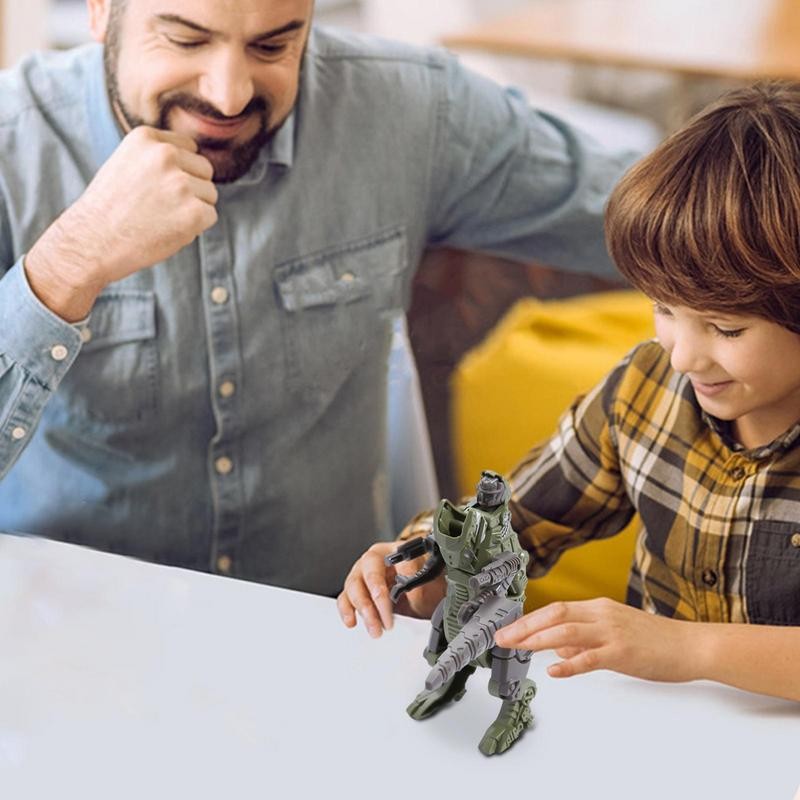 Juguete robot transformable 5 en 1, modelo de vehículo de ingeniería