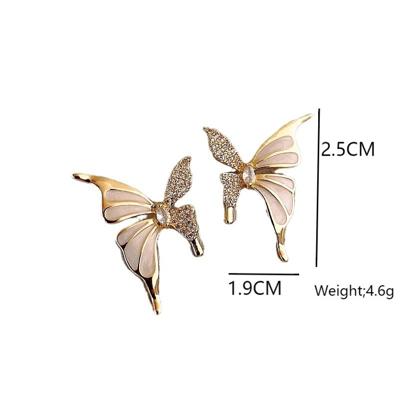 Pendientes de mariposa con pedrería para mujer