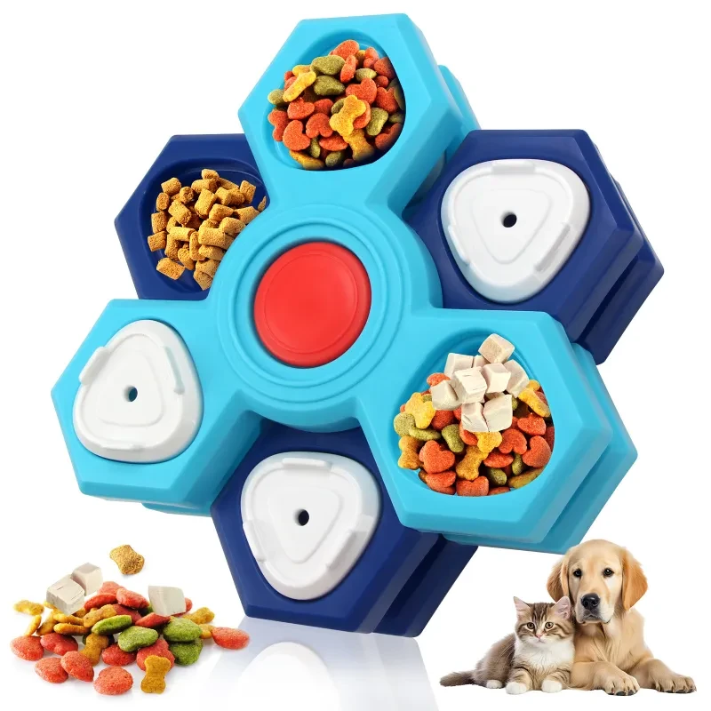 Cuencos rompecabezas de alimentación lenta de 4 capas para perros.