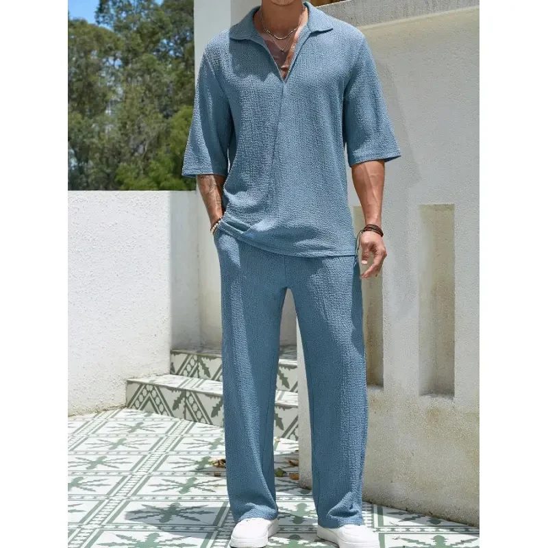 Camiseta de manga corta y pantalones holgados para hombre