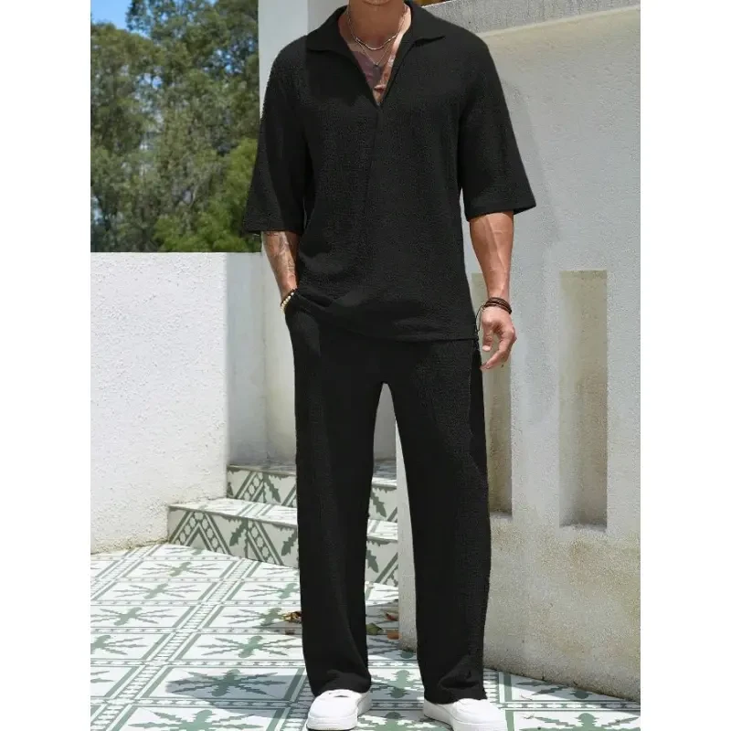 Camiseta de manga corta y pantalones holgados para hombre