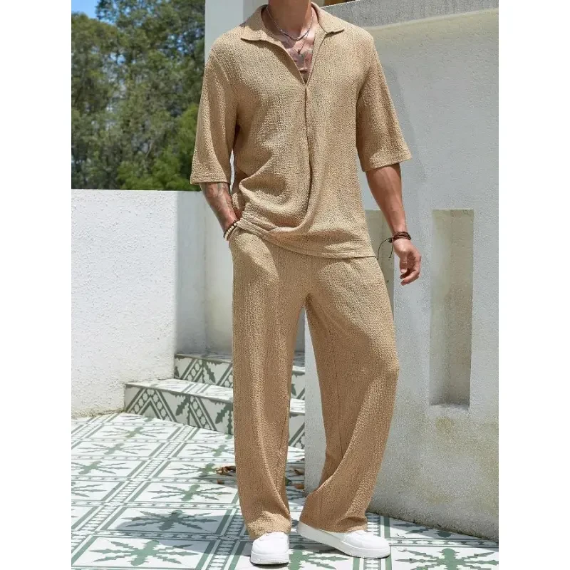 Camiseta de manga corta y pantalones holgados para hombre
