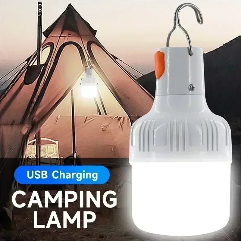 Luz de emergencia de 60 W - Suministros para acampar al aire libre EDC Linterna LED recargable por USB para senderismo, deportes y entretenimiento