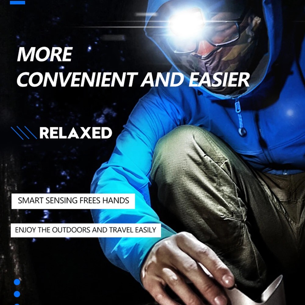 Mini linterna frontal LED COB de 3 W: linterna frontal impermeable de 3 modos para acampar al aire libre y pescar de noche.