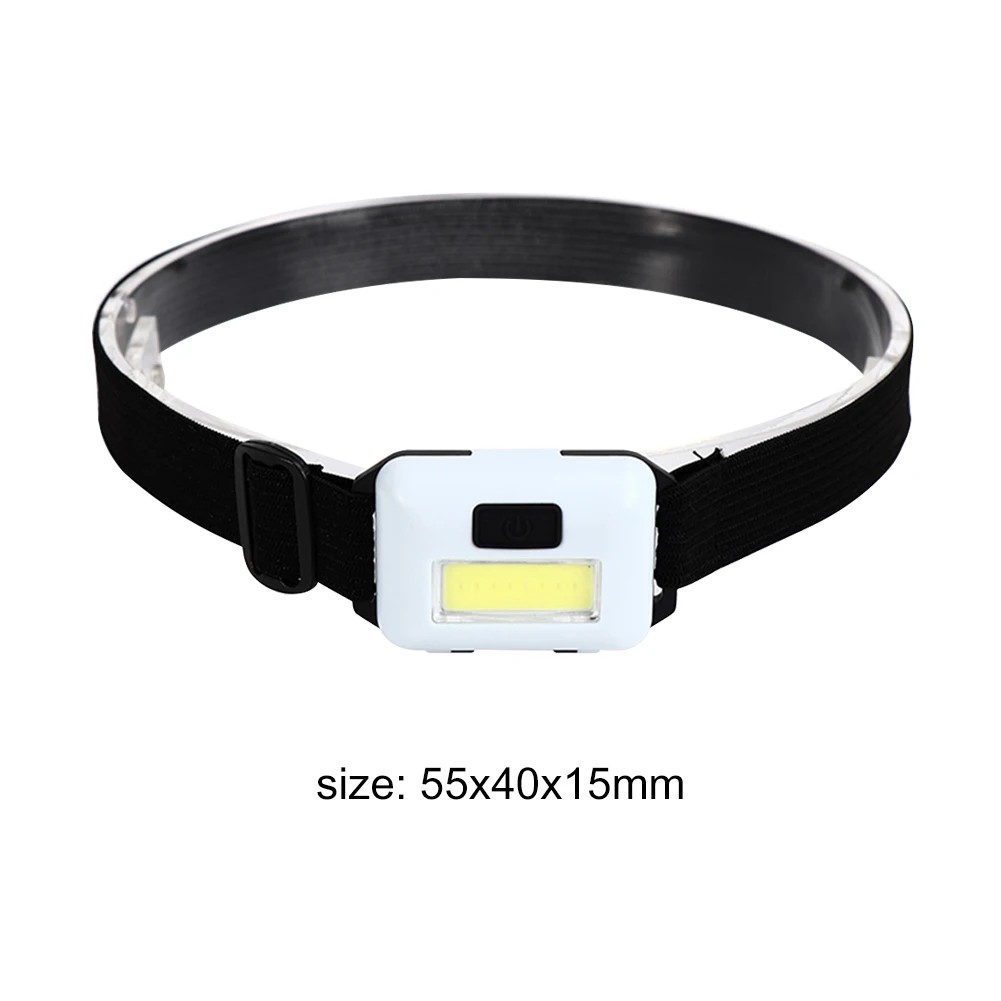 Mini linterna frontal LED COB de 3 W: linterna frontal impermeable de 3 modos para acampar al aire libre y pescar de noche.