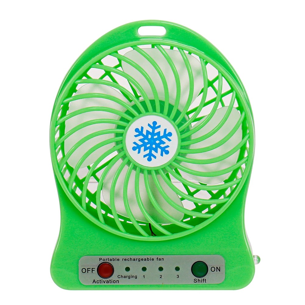 Mini ventilador portátil de mano con carga USB y luz LED - Ventilador de camping para exteriores