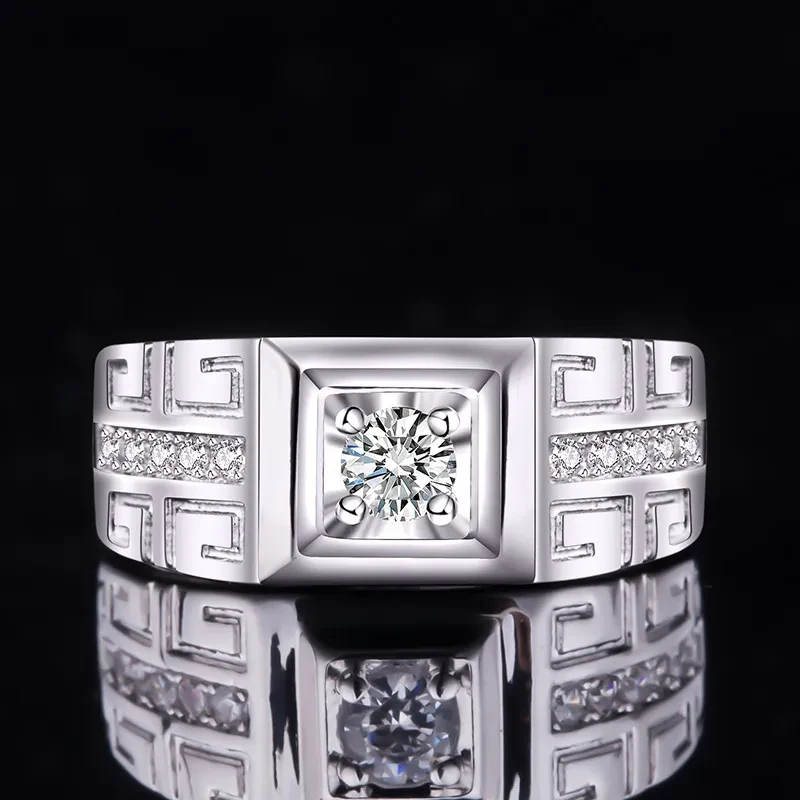 Anillos de lujo para él y para ella con diamantes - Plata de ley