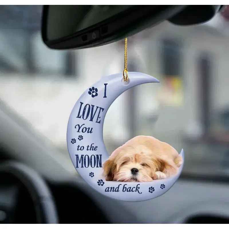 Colgante de coche con forma de perro durmiendo
