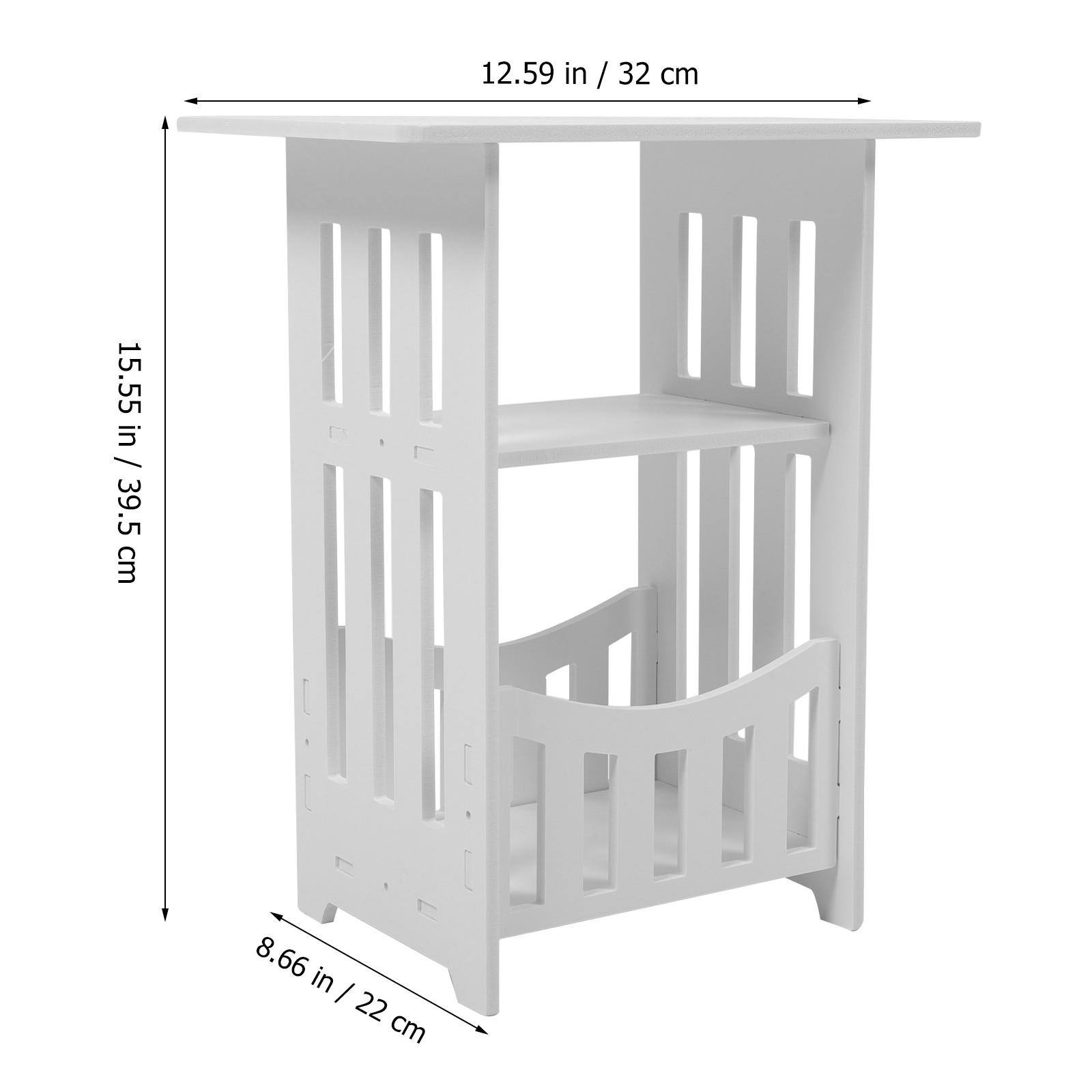 Mesa auxiliar para sofá de sala de estar, mesita de noche para dormitorio, mesita de noche hueca para habitación, mesa auxiliar blanca para sofá de dormitorio