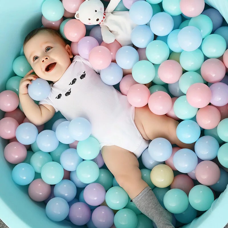 10 bolas oceánicas de colores para niños: juguetes de piscina ecológicos de plástico blando.