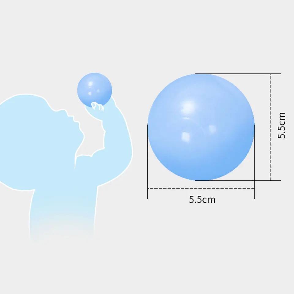 10 bolas oceánicas de colores para niños: juguetes de piscina ecológicos de plástico blando.