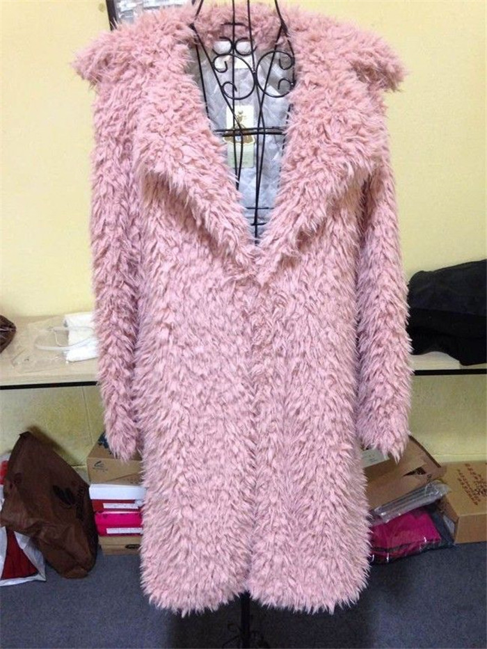 Gabardina larga de lana de cordero para mujer, abrigo de traje de piel sintética, otoño e invierno, nuevo