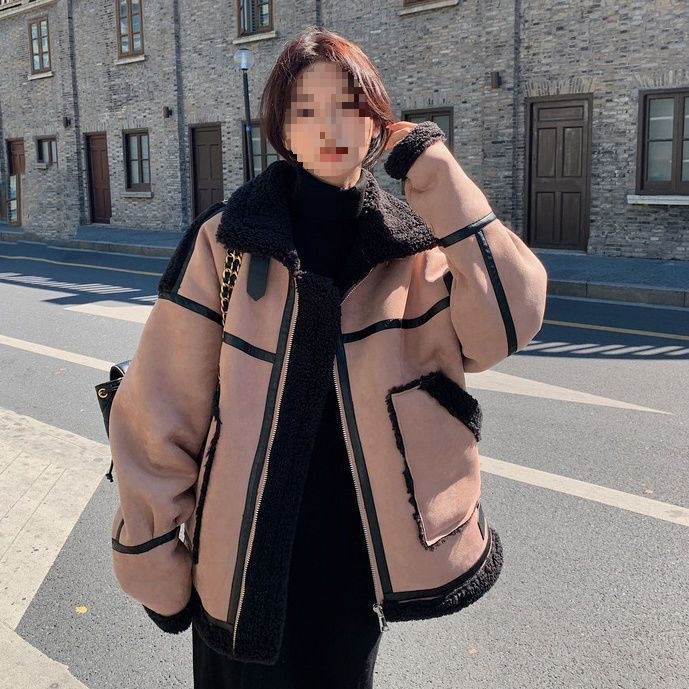 Abrigo de piel de cordero para mujer