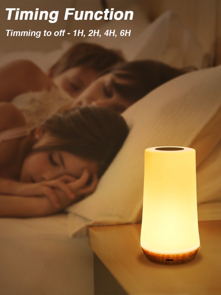 Luz nocturna LED - Lámpara de mesa RGB de 13 colores cambiantes con control remoto y táctil, luz de noche recargable y regulable