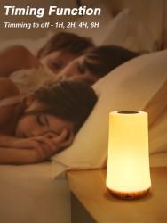 Luz nocturna LED - Lámpara de mesa RGB de 13 colores cambiantes con control remoto y táctil, luz de noche recargable y regulable
